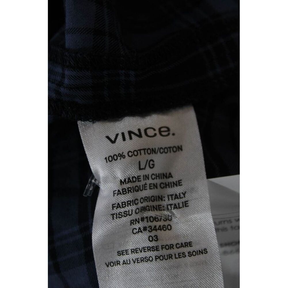Vince Women Collared Shirt Blazer Long Sleeve Blue Polyamide Size L - Picture 8 of 10